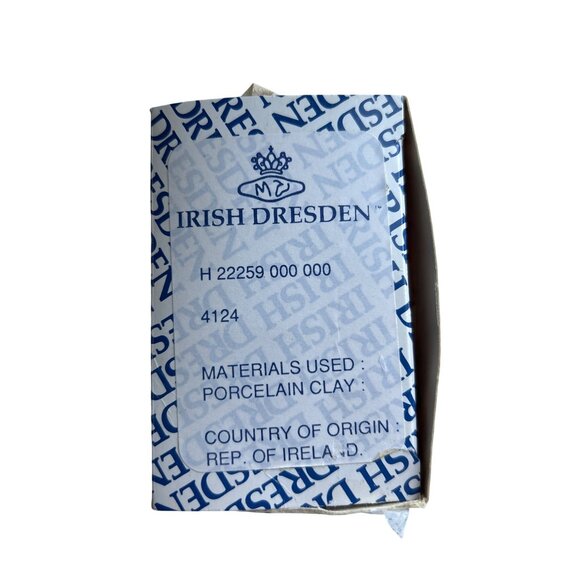 Irish Dresden Porcelain Dove Ornament With Pink Ribbon & Lace Detailing - Picture 6 of 10